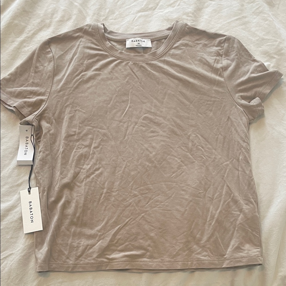 Babaton Taupe Short Sleeve Top